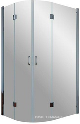 Душевое ограждение AFS-F, 90*80*1900 мм, профиль матовый хром, стекло сатин с покрытием QuickNano, БЕЗ поддона ZZ