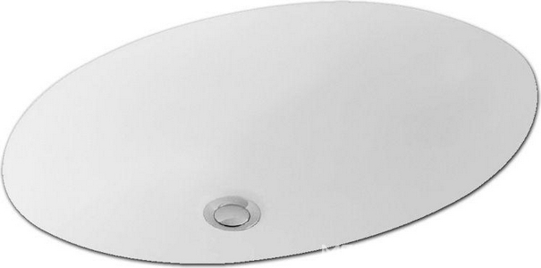 Раковина 615х415мм, устан. под столешницу с переливом, без отв. д/смес., крепл. в компл., (цв.R1 white ceramicplus)  ZZ Villeroy & Boch Evana 6144 00 R1