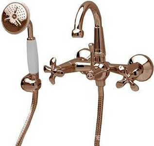 Смеситель для ванны, (лейка д/д, шланг, кронштейн в компл.), (цв. бронза),  ZZ 3M Palma 4800 UU