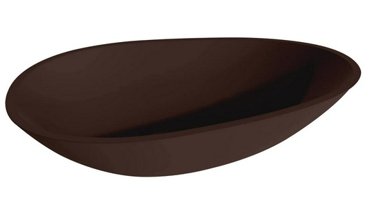 Раковина накладн. на столешн,овал.580х345хh140мм,без отв.д/смес,без перелива,литой камень S-Stone, матов цв.RAL8017 коричн.шоколад полностью,  ZZ Salini Paola 1101201SMRF / RAL8017 Chocolate brown (Шоколадно-корич.мат)