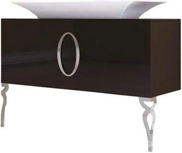 Тумба 100х45см, напольная, под раковину, с 2-мя выдв. ящиками, со стеклянной столешницей, (корпус цв. , ножки 2шт., ручка цв. хром),  ZZ La Beaute Savoie B100S2