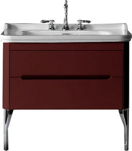 Тумба подвес., для устан. под раковину 100см. арт.4142 хх, 1 выдв.ящик, 1откидн.дверь, без ножек, крепёж в компл., (цв.бордовый),  ZZ Kerasan Waldorf 919253