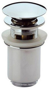 Пробка для сливного отверстия накладной раковины с переливом, нажимная, "Click-Clack", G 1 1/4, (крышка цв. хром), Cezares ZZ Cezares Универсал CZR-SAT1-01