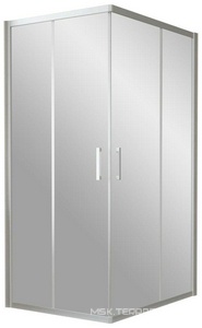 Душевое ограждение , 1200x1000x1900 мм,  профиль матовый хром, стекло сатин с покрытием QuickNano, БЕЗ поддона ZZ Vegas Glass ZA-F ZA-F 0120*100 07 10 QuickNano