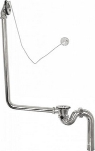 Слив-перелив для ванны, открытый монтаж, цепочка с пробкой, гидрозатвор в компл., (металл цв.хром), BelBagno ZZ BelBagno Универсал BB-OVF-02-CRM