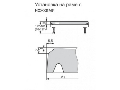 Поддон душевой А2=1000мм х А1=800мм х h30мм, (БЕЗ рамы и сливного оборудования)  ZZ Huppe Huppe EasyStep 215012 055