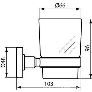 Стакан настенный, (стекло матовое, держатель цв. хром),  ZZ Ideal Standard Iom A9120AA