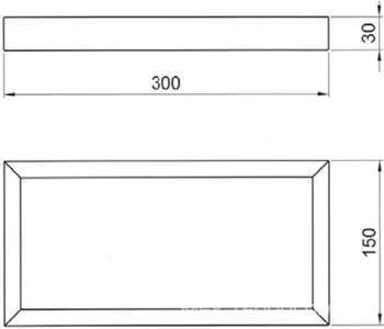 Полка 30х15хh3см, (матовая белая керамика),  ZZ Fantini Young 96 P3 7603