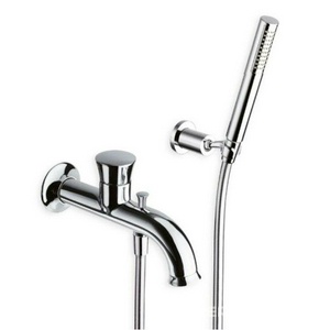 Смеситель для ванны L260мм, настенный монтаж (лейка, шланг, кронштейн в компл., цв. хром),  ZZ Cristina Fontana FN 101 51