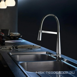 Смеситель для кухни, с выдвижным душем, 2 типа струи, (цв.хром),  ZZ Nobili Likid LK00300CR