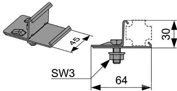 Установочный элемент, для сборки профилей, (оцинкованная сталь),  Tece TECEprofil 9010003