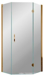 Душевое ограждение пятиугольное AFA-Pen, 90*90*1900, правое, профиль бронза, стекло "бронза", БЕЗ поддона ZZ