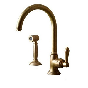 Смеситель для кухни, однорычажный с поворот. изливом и выдвиж. душем, (цв.Ottone Grezzo латунь матов., ручка El Capitain), Nicolazzi ZZ Nicolazzi El Capitan 3456WS OG 75C