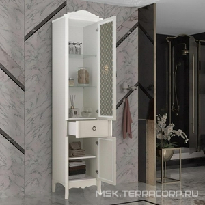 Пенал  напольный 400*1980*390 мм, правый, цвет слон.кость ZZ Opadiris Виктория Z0000012696