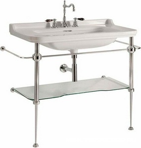 Структура металлическая, для установки под раковину 100см. арт.4142 хх, стекл. полка, крепёж в компл., (цв.хром),  ZZ Kerasan Waldorf 9196K1