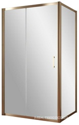 Душевое ограждение ZP+ZPV, 100*100*1900 мм, профиль бронза, стекло прозрачное, БЕЗ поддона ZZ