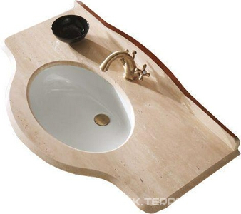 Столешница мрамор "TRAVERTINO" 105хh2х60см с 3 отв. д/смес. БЕЗ раковины арт. 851 060,  ZZ BMT Elisabeth 804 867(3)