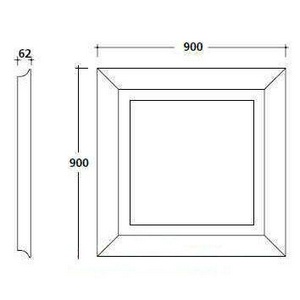 Зеркало 90хh90см, (не реверсивное), со встроенной подсветкой, (рамка дерево цв. белый лак),  ZZ Galassia Ethos 8481