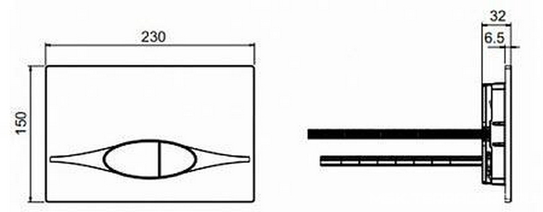 Клавиша двойного смыва для инсталляции, цвет белый ZZ Jacob Delafon Универсал E29026-01R