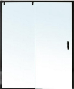 Дверь сдвижная 1200хh2000мм, для бок.стенки или в нишу, ЛЕВАЯ вход СПРАВА 50см, (проф. цв. серый, стекло прозр.6/8мм StarClean),  ZZ Samo Acrux B8814 ATELIER L95 TR SX