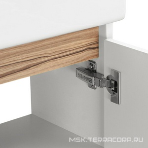 Тумба подвесная  М 447*472*244 мм, петли справа, цвет эбони светлый, без раковины, крепеж в комплекте ZZ Aquaton Эклипс 1A172801EK49R