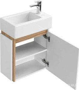 Тумба подвесная  М 447*472*244 мм, петли справа, цвет эбони светлый, без раковины, крепеж в комплекте ZZ Aquaton Эклипс 1A172801EK49R