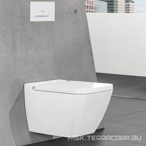 Унитаз подвесной 375х560мм, без внутр. смывн. ободка, без сиденья, скрытый крепёж "SupraFix" в компл., (цв. R2 Star white ceramicplus),  ZZ Villeroy & Boch Finion 4664R0R2