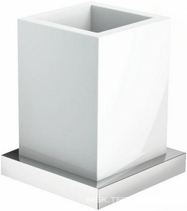 Стакан настольный на мелалл.подставке, (цв.хром, керамика),  ZZ IBB Xoni XO 22  CRO