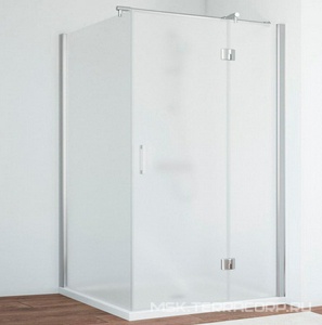 Душевое огражение AFP-fis 120x100x190 см, правая, профиль глянцевый хром, стекло сатин, покрытие QuickNano, схема 122, Без поддона ZZ Vegas Glass AFP-Fis AFP-fis 120*100 08 10 сх 122 прав.