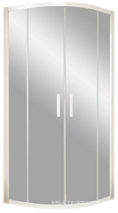 Душевое ограждение 90*90*190 см полукруглое с раздвижн. дверьми, профиль белый, стекло шиншилла, БЕЗ поддона ZZ Vegas Glass ZS ZS 0090 01 02