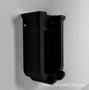 Писсуар подвесной 44х37хh69см, подвод воды из стены, сифон с выпуском в стену, крепёж в компл. (цв. черный),  ZZ Kerasan Waldorf 413004