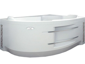 Ванна Ирма 1, 1690х1100 мм, правая, ГМ8, смес./излив "Бриз/Ниагара", на каркасе, слив-перелив хром, БЕЗ панели и полотенцедержателя XX