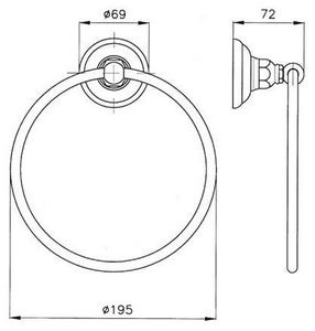 Полотенцедержатель-кольцо 195мм, (цв. Tuscan brass темная бронза),  ZZ Nicolazzi Teide 1485 TB 05