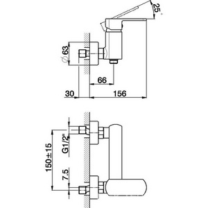 Смеситель для душа (цв. хром),  ZZ Cisal Roadster RR000440 21