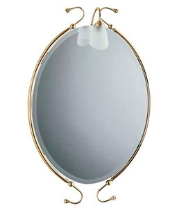 Зеркало в металл. раме, со светильником, овальное h100х65см, (цв.золото),  ZZ Andrea Serena SE0258 ORO