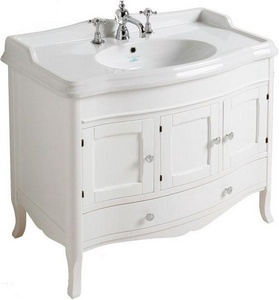 Тумба напольная 970х530хh805мм, под раковину AR874, 3 распаш. дверки, 1 выдв.ящик (дерево цв.белый),  ZZ Simas Arcade ARMC105 bianco