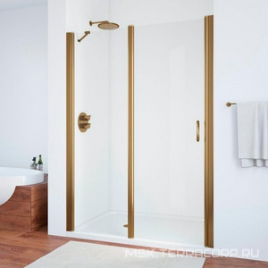 Дверь в нишу , 120*190 см, левая, распашная с неподвижным элементом, профиль бронза, стекло прозрачное ZZ Vegas Glass EP-F-1 EP-F-1 0120 05 01 лев.