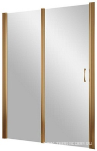 Дверь в нишу , 120*190 см, левая, распашная с неподвижным элементом, профиль бронза, стекло прозрачное ZZ Vegas Glass EP-F-1 EP-F-1 0120 05 01 лев.