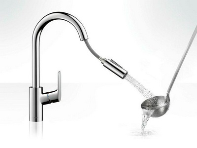Смеситель для кухни, 240, с вытяжным душем, 2jet, (цв.хром),  M41 Hansgrohe Focus 31815000