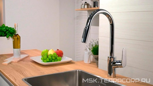 Смеситель для кухни, 240, с вытяжным душем, 2jet, (цв.хром),  M41 Hansgrohe Focus 31815000