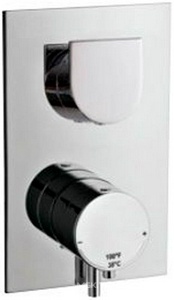 Смеситель-термостат для душа встраиваемый в стену, с переключателем, на 3 "Потребителя", (цв. хром),  ZZ 3M Ran 7581RN CC