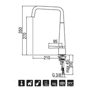 Смеситель для кухни, с выдвижным душем, (цв.хром),  ZZ Nobili Likid LK00113CR