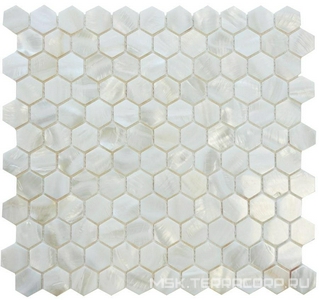 Мозаика Мастера Керамики Glass 751 из натурального перламутра (чип HEX25) 28,5х29,5