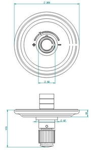 Смеситель-термостат для душа, встр. в стену, (круглая внешняя часть БЕЗ внутр. арт. 5200А), (цв. золото (Dore))  ZZ THG Jaipur Aragonite A9A-F01-5100BR