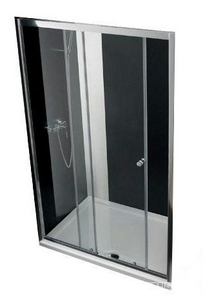 Дверь раздвижн. с неп.сегм. и бок стенкой, НЕСТ.РАЗМ В1=1200хВ2900h200мм, крепление справа, (проф хром, стекло прозр 8мм Anti-Plaque),  ZZ Huppe Vista pure VT0059 C91 322