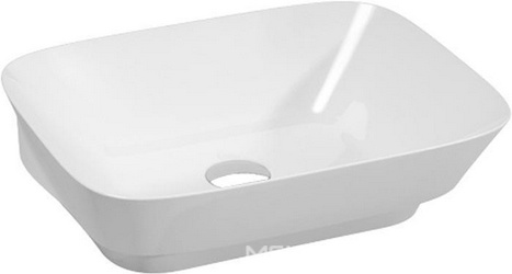 Раковина накладная на столешницу, овальная 500х400хh100(150)мм, без отв.д/смесит., без перелива, (цв. белый), Prua ZZ