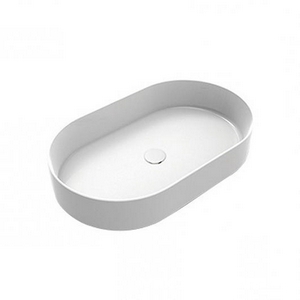 Раковина накладная на стол, овальная 60х38хh12,5мм, без отв.д/смес, без перелива и пробки слива, (цв.Gloss White),  ZZ Ceramica Cielo Shui Comfort SHCOLAO60 (Gloss White)