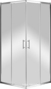 Душевой уголок 900х900хh1950мм, квадратный, 2 сдвижные дверцы с 2-мя неподв. сегментами, (стекло прозрачное 6 мм, фурнит. цв.хром),  ZZ Cezares Momento MOMENTO-A-2-90-C-Cr