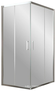 Душевое ограждение , 1200x1000x1900 мм,  профиль глянцевый хром, стекло шиншилла, БЕЗ поддона ZZ Vegas Glass ZA-F ZA-F 120*100 08 02