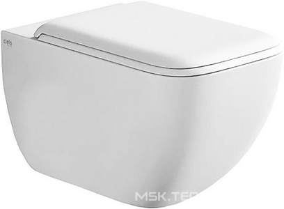 Унитаз подвесной 37,5х55хh37,5см, безободковый, крепёж в компл, (без сиденья), (цв.Gloss White),  ZZ Ceramica Cielo Shui Comfort SHCOVSK (Gloss White)